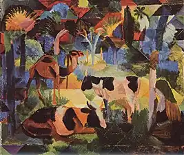 August Macke, Landscape with Cows and Camel