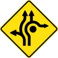 (MR-WDAD-5) Roundabout Directional Lanes (used in Western Australia and Darwin, Northern Territory)