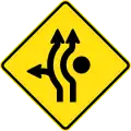 (MR-WDAD-6) Roundabout Directional Lanes (used in Western Australia and Darwin, Northern Territory)