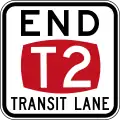 (R7-9-1) End of T2 Transit Lane