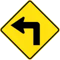 (W1-1) 90 Sharp turn, to left