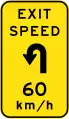 (W1-9-5) Exit advisory speed with hairpin curve to left