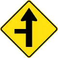 (W2-4) Side road intersection from left