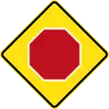 (W3-201) Stop Sign ahead (used in New South Wales)