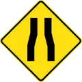 (W4-3) Road Narrows