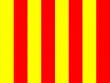 Yellow flag with red stripes