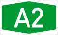 A2 motorway shield