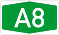 A8 motorway shield