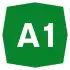 A1 motorway shield}}