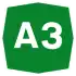 A3 motorway shield}}