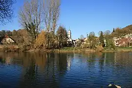 View of Avanne from the left bank of the Doubs