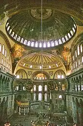 Pendentive dome of Hagia Sophia (563), interior view