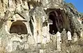 Rock tombs in the village of Ayazin