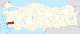 Location of the province within Turkey