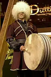 Traditional Azerbaijani clothing and musical instruments