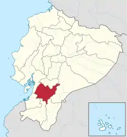 Location of Azuay in Ecuador.