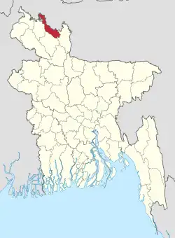 Location of Lalmonirhat District in Bangladesh