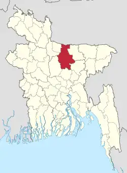 Location of Mymensingh District in Bangladesh