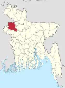 Location of Naogaon District in Bangladesh