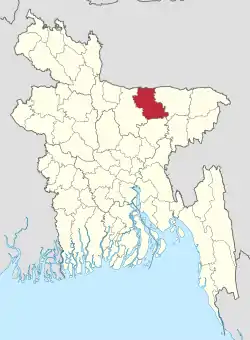 Location of Netrokona District in Bangladesh