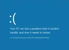 The Blue Screen of Death on Windows 8 and 8.1.