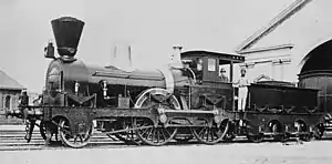 Black and white photo of a B class locomotive