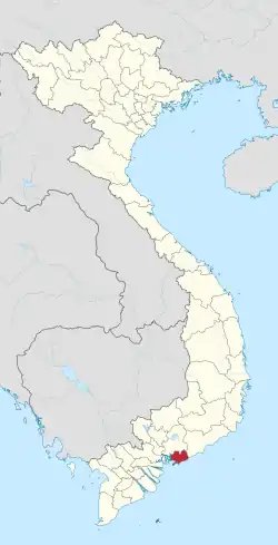 Location of Bà Rịa–Vũng Tàu within Vietnam