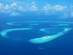 Plane view of Baa Atoll, Maldives