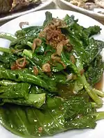 Baby gai lan served Cantonese-style.