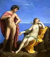 Bacchus and Ariadne by Guido Reni (1620). Bacchus traditionally wears orange in mythological paintings.