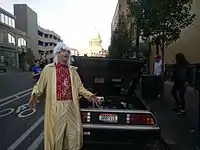 A cosplayer at a "Back to the Future Day" screening in Boise, Idaho