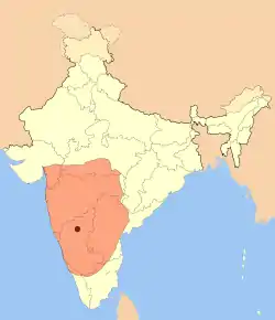 Extent of Badami Chalukya Empire, 636 AD, 740 AD.