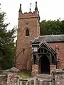 The west tower and porch.