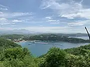 Santa Cruz Bay from a nearby hilltop