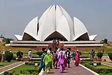 People outside the Lotus Temple