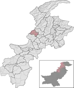 Bajaur District (red) in Khyber Pakhtunkhwa