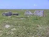 Settlement remains, radio mast in background