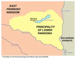 Map of Pribina's lands