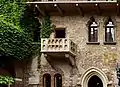 Juliet's purported balcony, in Verona. Beneath it, on the walls, there are love letters.