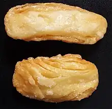 Khaja, a sweet dish popular in Bihar, Odisha and West Bengal