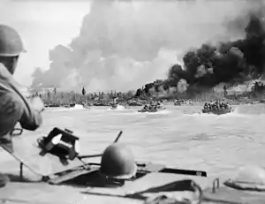 American manned Alligators during the landing of Australian troops at Balikpapan, Borneo