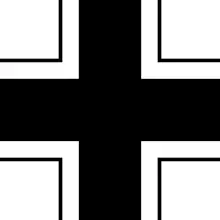 Black cross with white and black outline