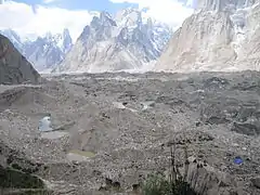 View of the Baltoro Glacier from Urdukas campsite