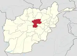 The location of Bamiyan province within Afghanistan