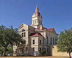 The Bandera County Courthouse in Bandera. The building was added to the National Register of Historic Places on October 31, 1979.