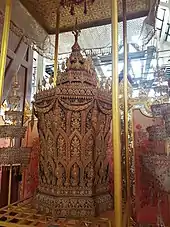 Funeral pyre and urn of Princess Bejaratana Rajasuda at Chariot Hall