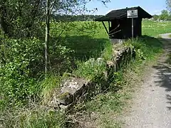 Looking into Austria from Liechtenstein, with a joint border station