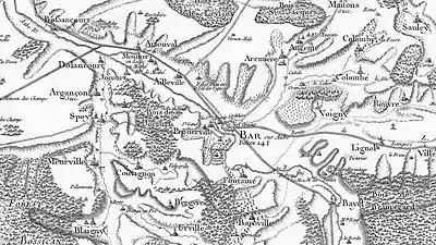 Napoleonic era map of Bar-sur-Aube