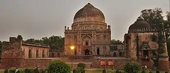 Bara Gumbad and Bara Gumbad Mosque front view.