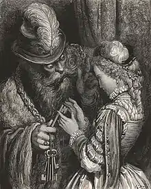 Gustave Doré (1832–1883): Bluebeard, woodcut from an 1862 edition of Histoires ou contes du temps passé